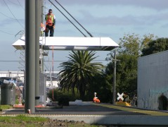 Te Papapa's train platform being constructed